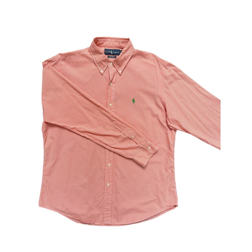Polo Ralph Lauren Orange Gingham Button-Down Shirt, Size L